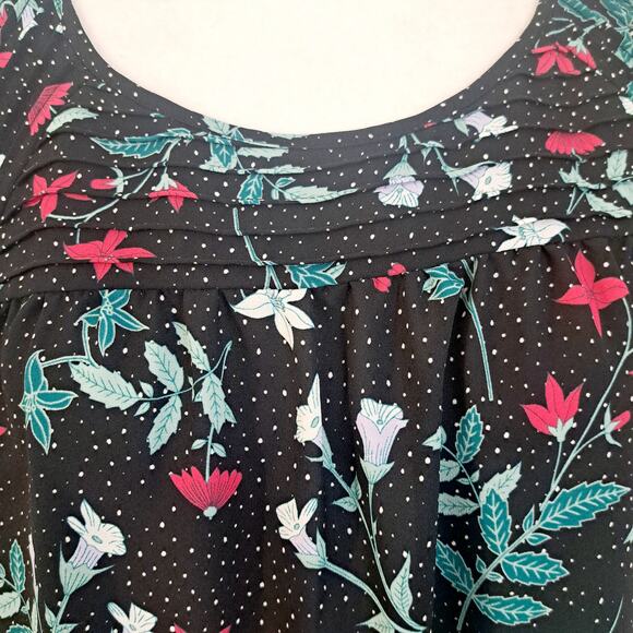 LC Lauren Conrad Floral Print Polka Dot Top - Picture 5 of 7